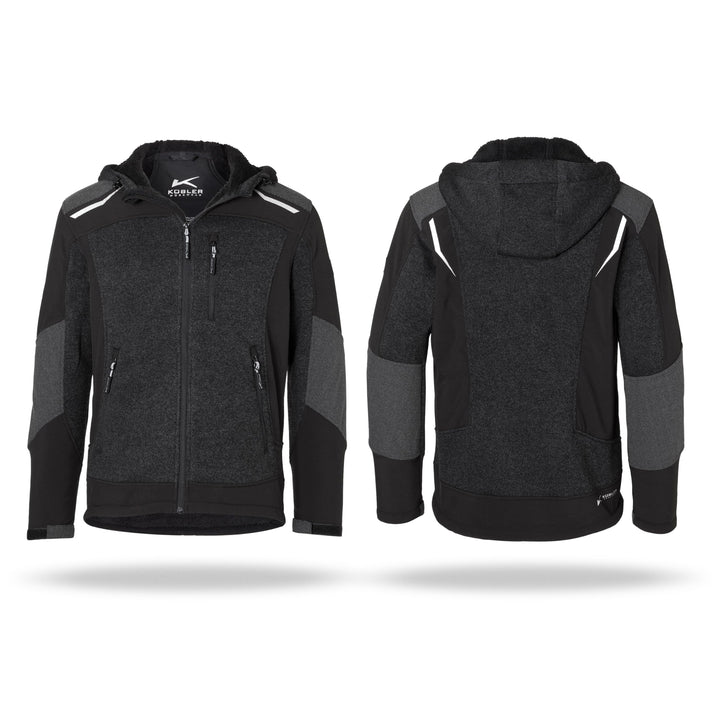 KÜBLER Workwear KÜBLER Weather Strickjacke grau, Grösse XL, Unisex-Strickjacke aus Mischgewebe, Funk