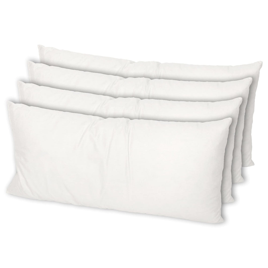 MSS e.K. 4er Set Federkissen | Grösse: 30 cm x 70 cm | Füllgewicht: je 550 Gramm | 100% Baumwolle |