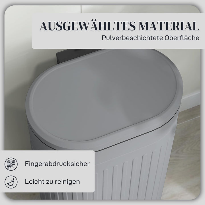 HOMCOM Mülleimer 30L Treteimer Abfalleimer Grau 36,5 x 31,2 x 60,8 cm Grau 30 L, Grau 30 L