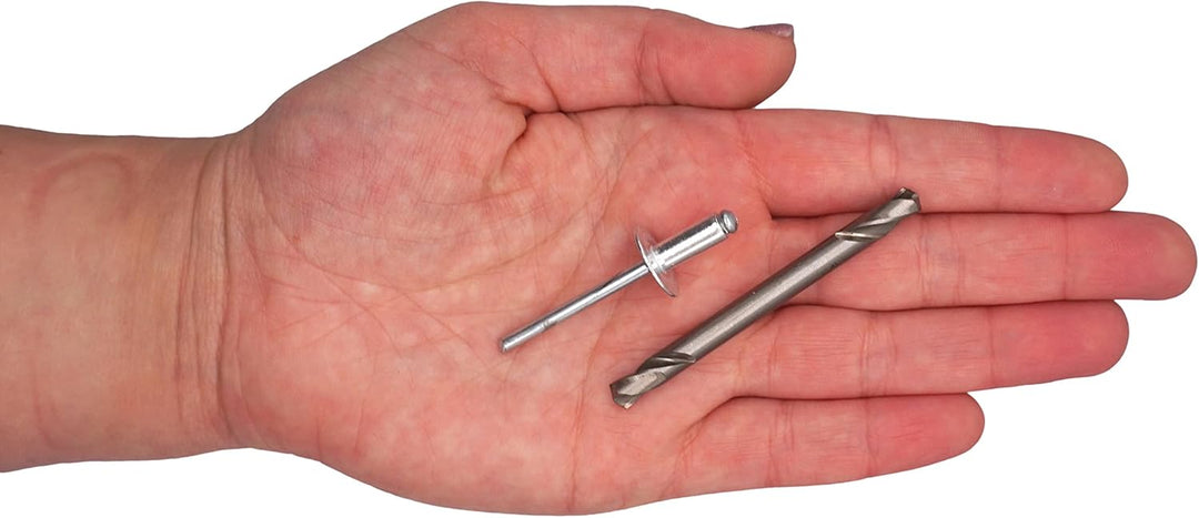 SKIR'CO (400 Stück) Grossflansch Aluminium Blindnieten 5,0 x 12 mm, Stahldorn, Bohrer inklusive 400