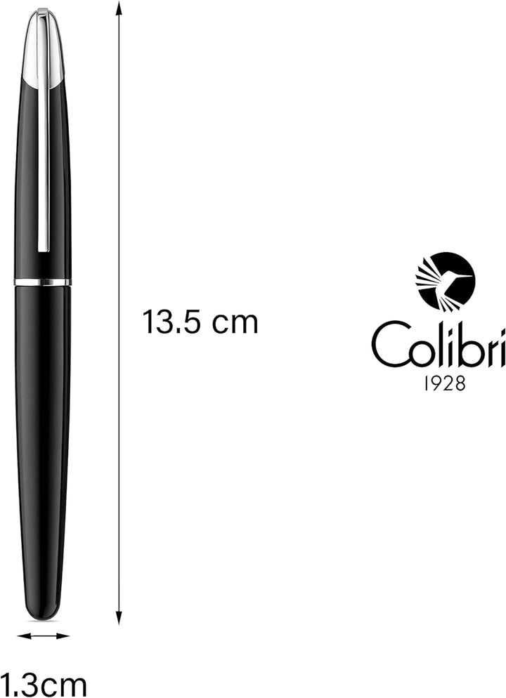 Colibri Equinox Füllfederhalter - Schwarzer Lack Und Chrom-Akzenten - Edel Füller - Bock Mittlere Gr