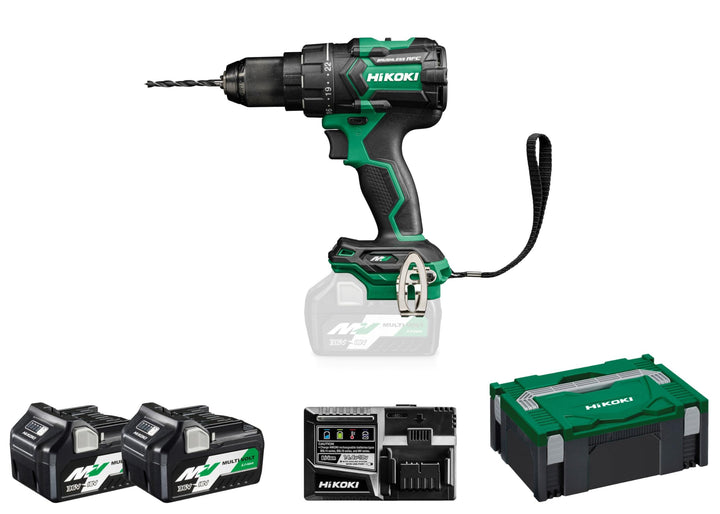 HIKOKI Akku Bohrschrauber DS36DCWRZ, Bohrfutterspannweite: 1,5-13 mm, (36V 2,5 Ah Akkus, Max. Festdr