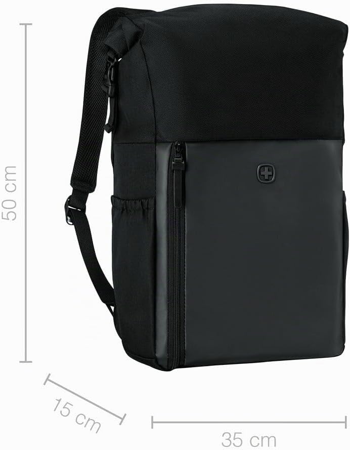 WENGER UrbanOne Roll-Top Backpack, Laptop-Rucksack mit Rollverschluss, Notebook bis 15,6 Zoll, 25 l,
