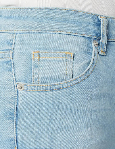 NA-KD Damen Skinny High Waist Open Hem Jeans, Hellblau