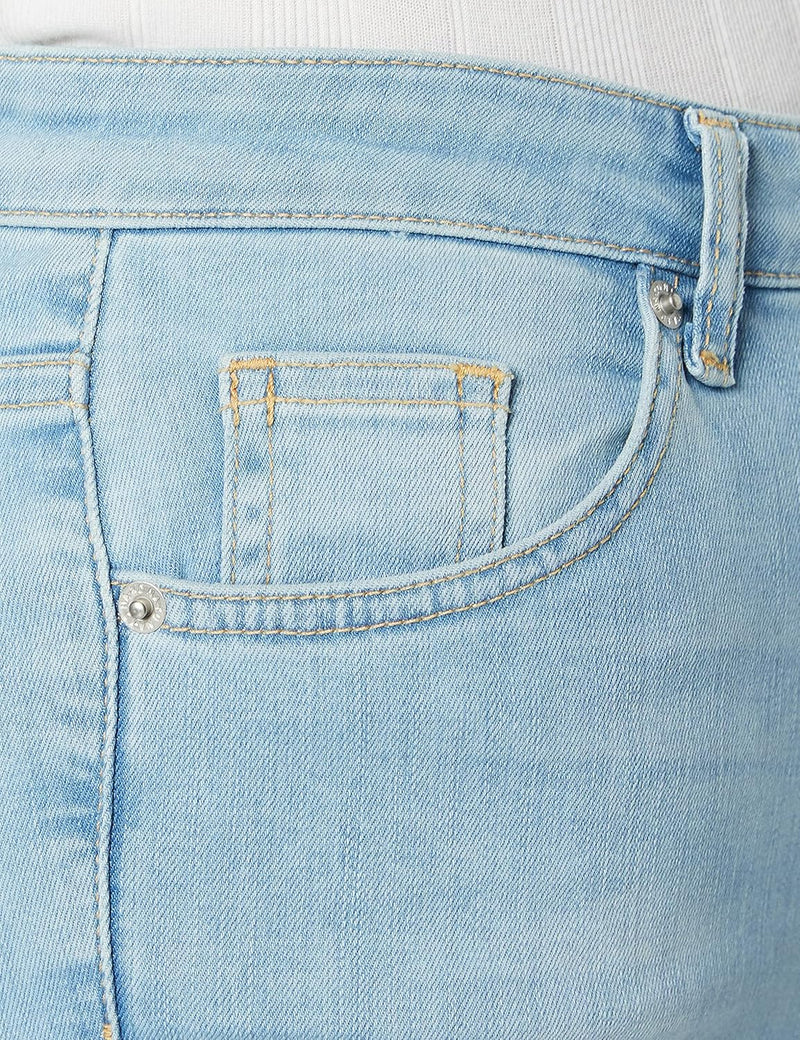 NA-KD Damen Skinny High Waist Open Hem Jeans, Hellblau