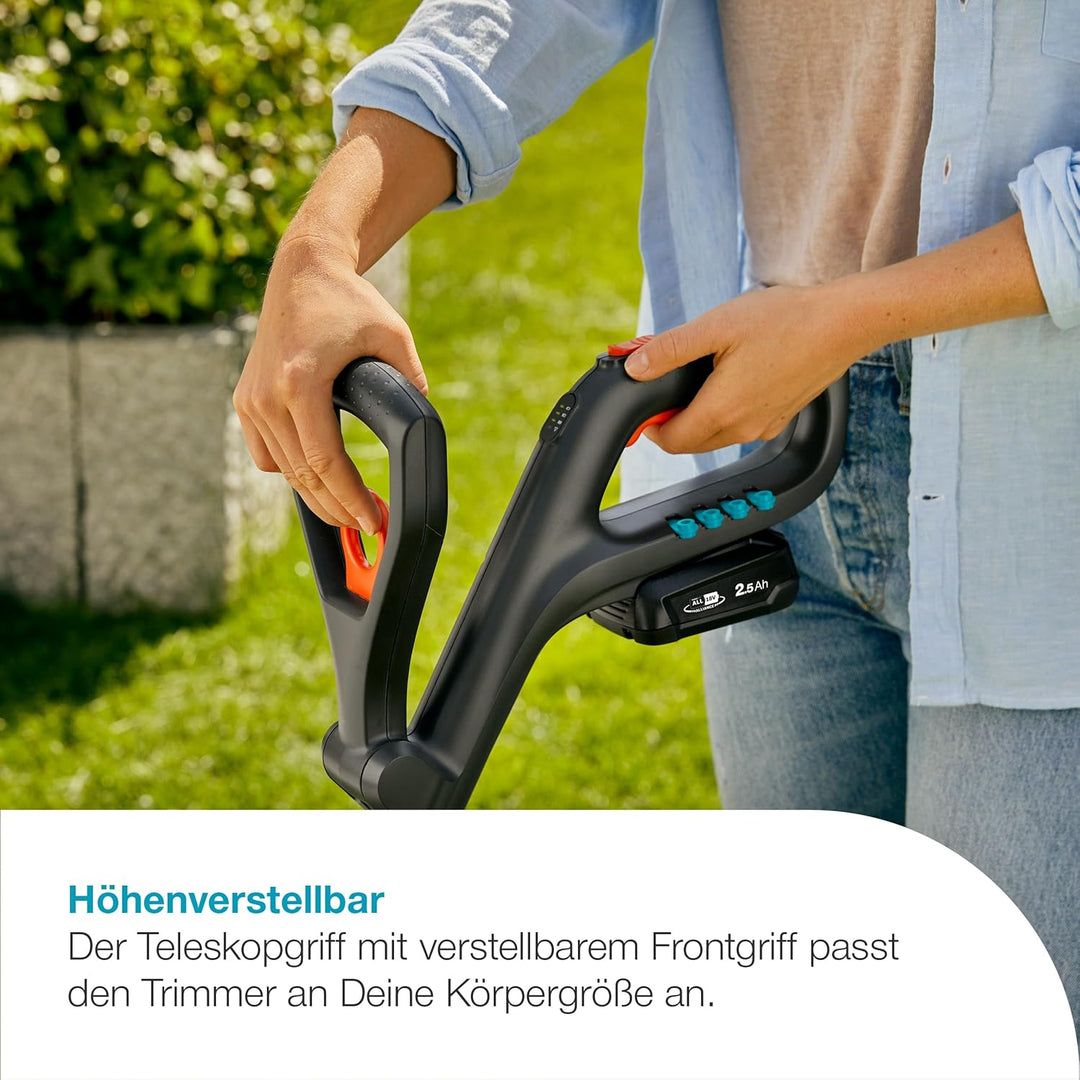 Gardena Akku-Trimmer ComfortCut 23/18V P4A ohne Akku: Rasentrimmer mit 230 mm Schnittkreis, Teleskop