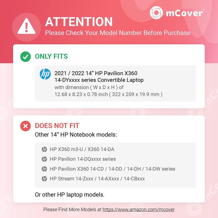 mCover Schutzhülle kompatibel mit HP Pavilion X360 14-DYxxxx Serie 2-in-1 Convertible Notebook-Compu