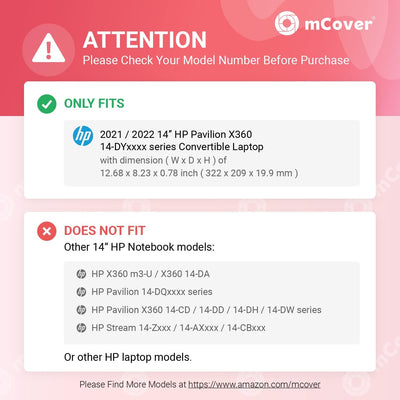 mCover Schutzhülle kompatibel mit HP Pavilion X360 14-DYxxxx Serie 2-in-1 Convertible Notebook 2021