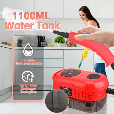 2500W Dampfreiniger mit Smart Touch Screen, Hochdruck-Dampfreiniger für die Reinigung, 1.1L Wasserta