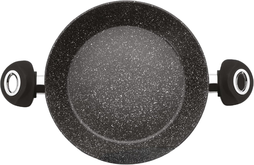 IBILI - Bratpfanne mit 2 Henkeln Natura, 32 cm, Aluminium, Anti-Haft-Beschichtung im Stein-Stil, gee