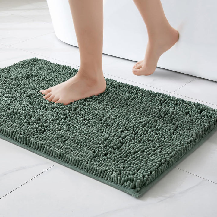 MIULEE 60x90cm Chenille Badematte rutschfest Badvorleger Badteppich rutschfest Waschbar Absorbierend