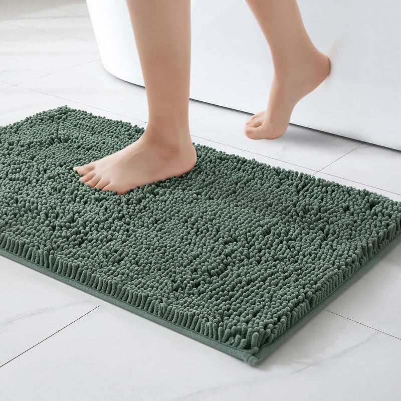 MIULEE 60x90cm Chenille Badematte rutschfest Badvorleger Badteppich rutschfest Waschbar Absorbierend