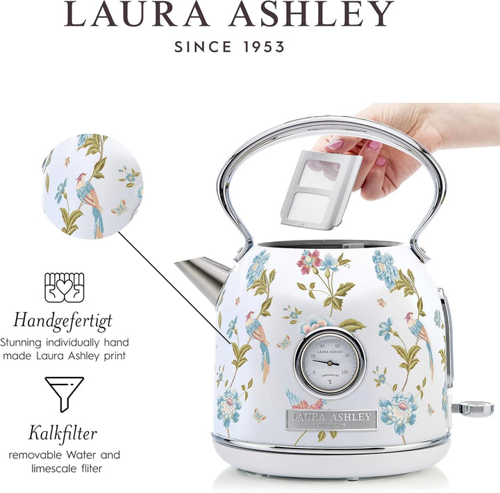 Laura Ashley Toaster und Wasserkocher Set von VQ (Elveden Weiss, Elektrischer Wasserkocher und 4-Sch