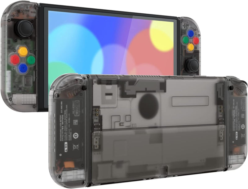eXtremeRate Full Hülle für Nintendo Switch OLED, DIY-Ersatz Konsole case & Kickstand, NS Joycon Gehä