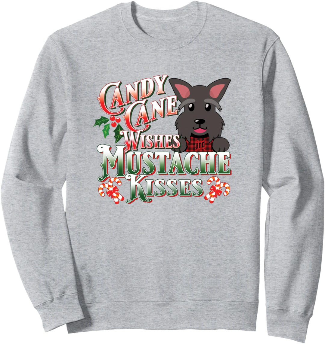 Christmas Scottish Terrier Candy Cane wünscht Schnurrbartküsse Sweatshirt