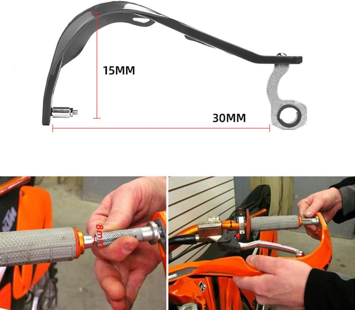 Paar 22mm 7/8" Schwarz Universal Motorrad/ATV Bike Handprotektoren Handschützer Protektor, Schwarz