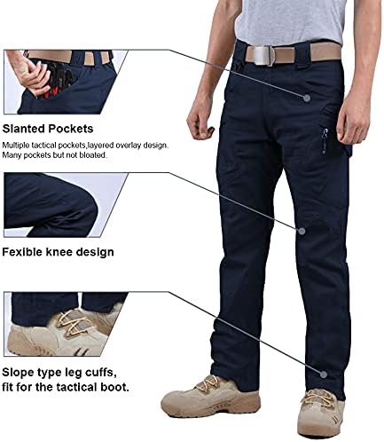 FEDTOSING Cargohose Herren Vintage Militär Tactical Hosen mit Stretch Arbeitshose Outdoor Viele Tasc