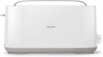 Philips Toaster – Lange Toastschlitze, 8 Stufen, Brötchenaufsatz, Auftaufunktion, Cool-Touch-Gehäuse