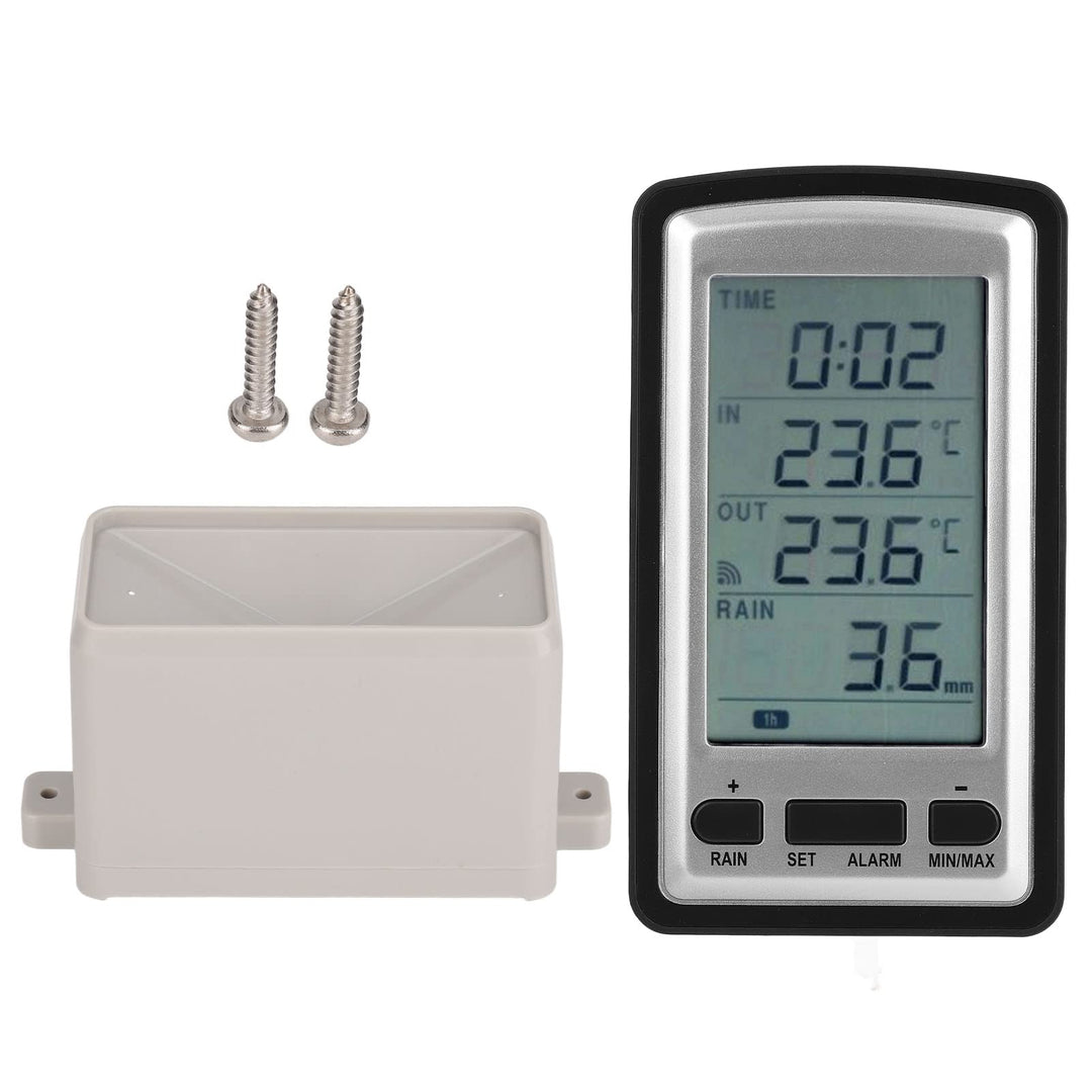 Qcwwy Drahtloser Regenmesser, Digitaler Drahtloser Regenmesser mit RCC-Regenwetterstation, Temperatu