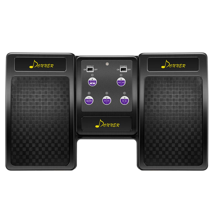 Donner Bluetooth Page Turner Pedal für Tablet Wiederaufladbar, Schwarz, Schwarz