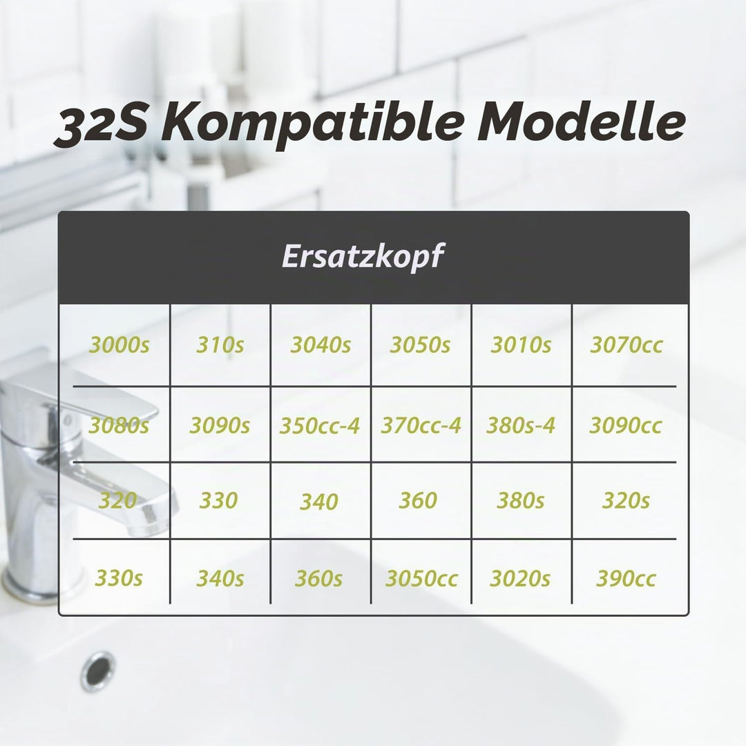 32B Ersatzrasierköpfe kompatibel mit Series 3, passend für 3040s 3010s 310s 3000s 3050cc 3080s 390cc