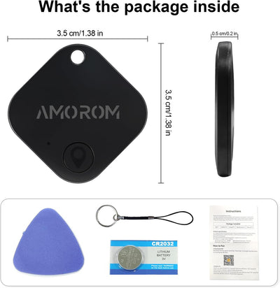 AMOROM Bluetooth Schlüsselfinder Air Tracker Tag, iOS & Android APP, Telefonfinder, In der Nähe Find
