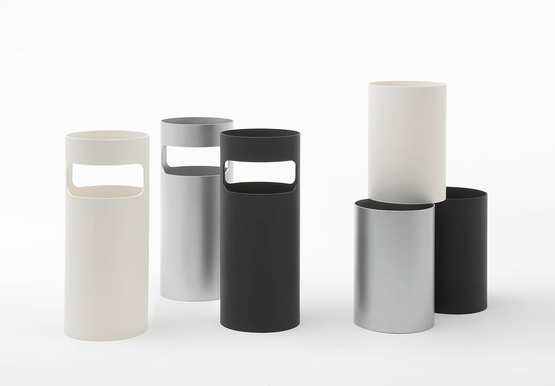 Kartell Papierkorb, Plastik, Silber, 25 x 25 x 38 cm Silver, Silver