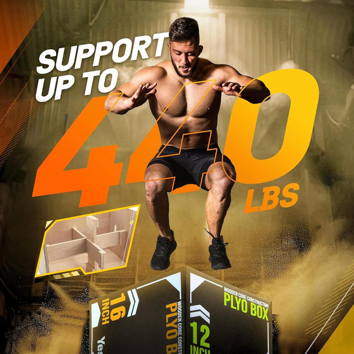 Yes4All 3 in 1 Soft Plyo Box mit Holzkern, Sprungbox, Plyometric Box Plattform für Sprungtraining, H
