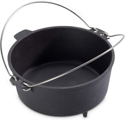 Echtwerk Dutch Oven, Gusseisen BBQ Kochtopf ca. 4,9 L, Bereits eingebrannt - preseasoned, Deckel mit