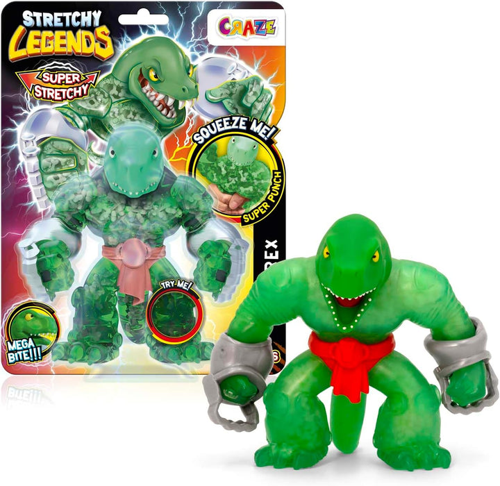 Stretchy Legends Megarex - Elastische Actionfiguren für Kinder, Dehnbare Superhelden Figuren zu Samm