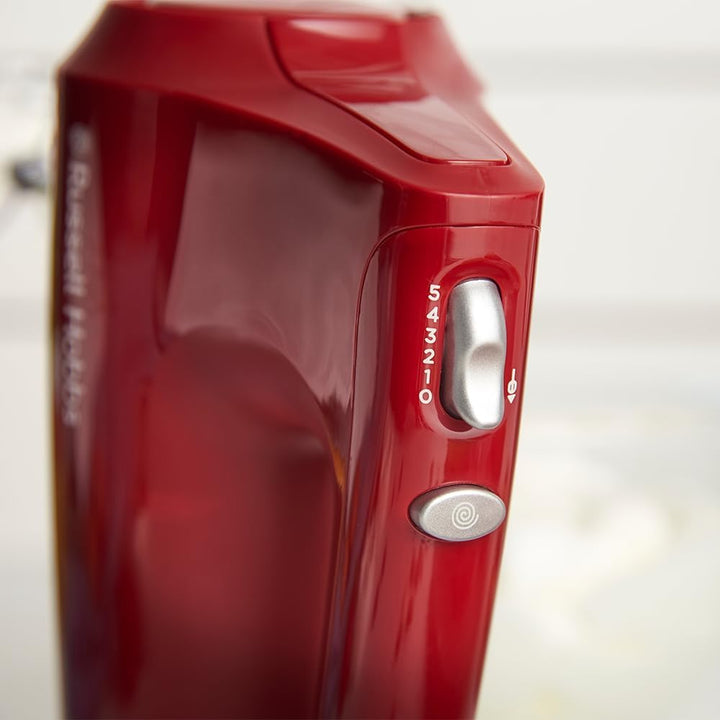 Russell Hobbs Handrührgerät [Handmixer] Desire Red (5 Geschwindigkeitsstufen+Pulsfunktion, 2 Spülmas