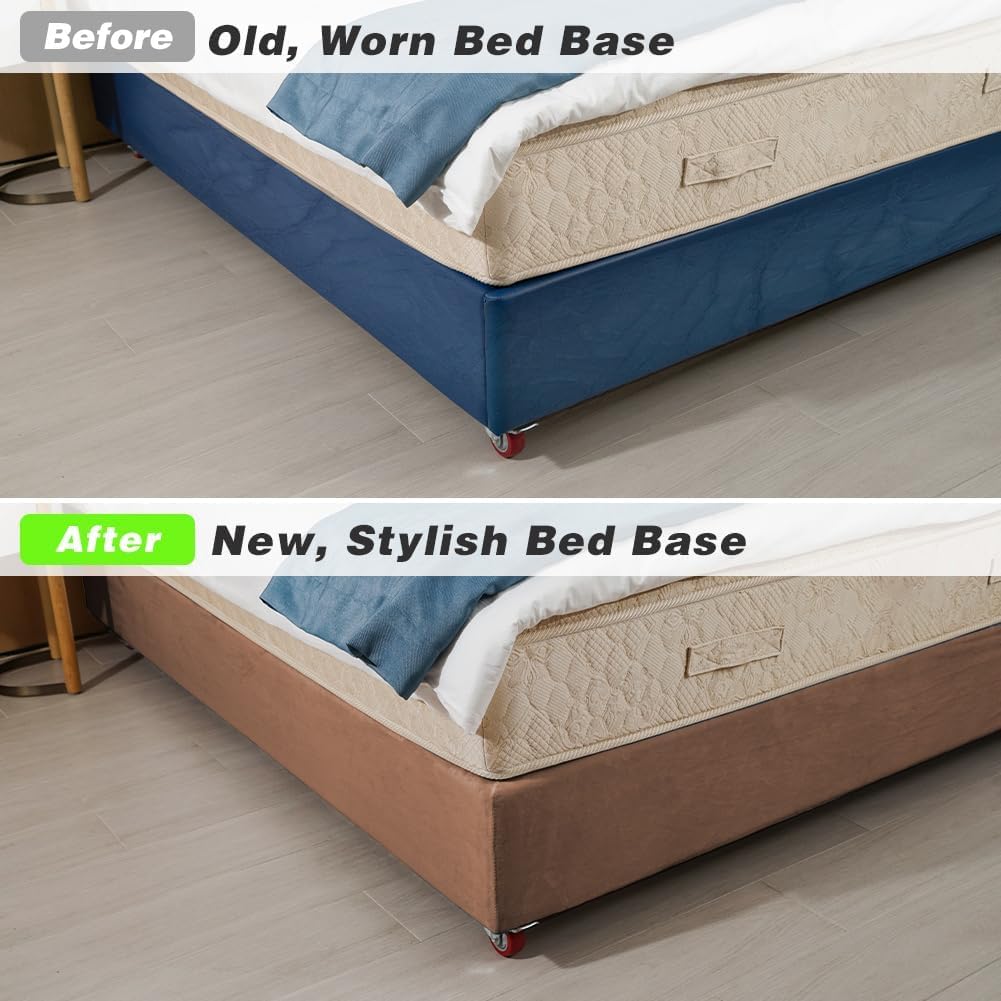 DUJUIKE Stretch Samt Boxspring Abdeckung zum Umwickeln, Alternative zum Traditionellen Volant Bettro