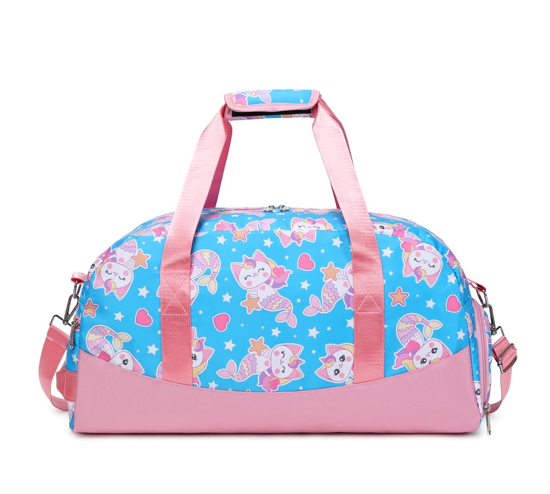Lmwzh Kinder Sporttasche Reisetasche mitSchuhfach Turnbeutel wasserdichte Schwimmtasche (Meerjungfra