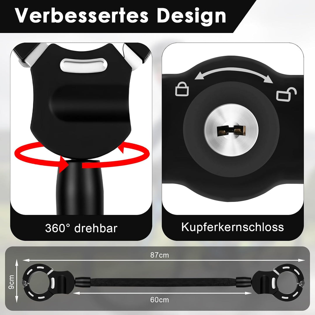 Dreamhigh® Serratura per Monopattino, Chiusura A Mano per Scooter E, Spessore 6 mm, per Scooter, Bic