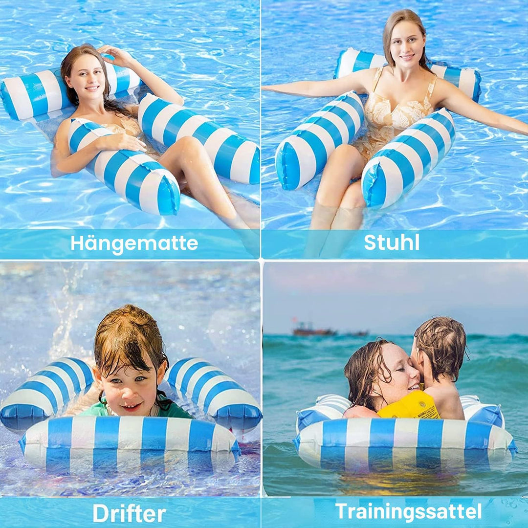 Luftmatratze Pool Wasserhängematte für Erwachsene, Xndryan 2 Stück 4 In 1 Aufblasbare Tanning Pool H