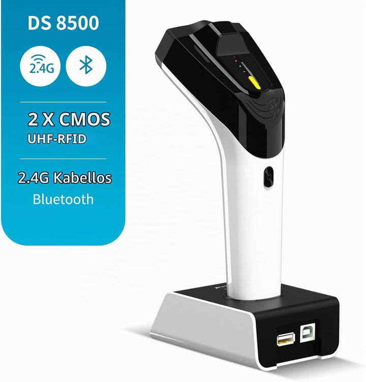 NETUM Wireless Hybrid RFID 2D-Barcode-Scanner, UHF-RFID-Tags-Leser und 1D/2D-QR-Barcode-Scan, Verbin