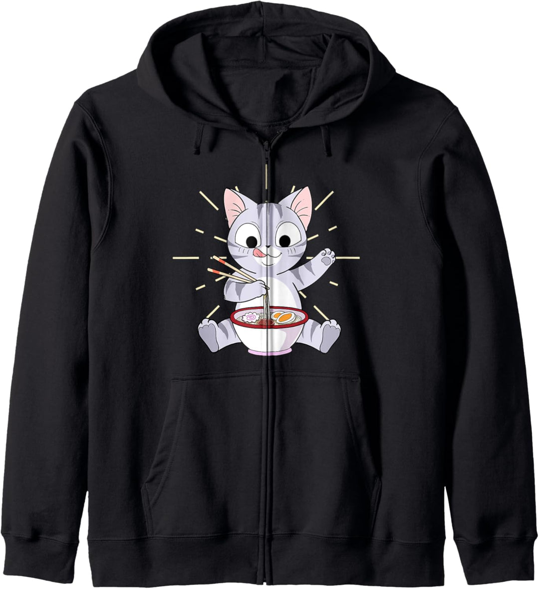 Japanische Ramen Nudeln Geschenkprodukt Kawaii Anime Cat Kapuzenjacke