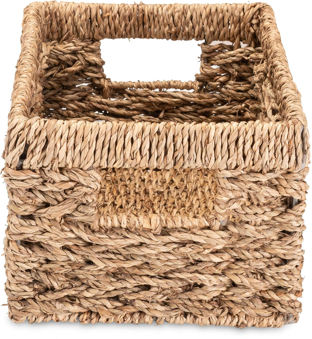 Decorasian Aufbewahrungskorb Regalkorb, geflochten aus Seegras - sehr stabil - S S (32cmx21cmx16cm)