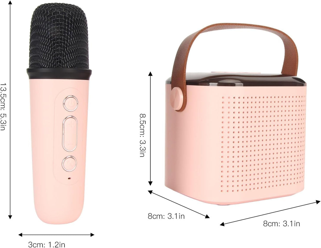 Tragbarer Bluetooth Lautsprecher mit 2 Kabellosen Mikrofonen, RGB Karaoke Maschinen Set, Unterstützt