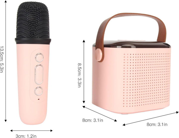 Tragbarer Bluetooth Lautsprecher mit 2 Kabellosen Mikrofonen, RGB Karaoke Maschinen Set, Unterstützt