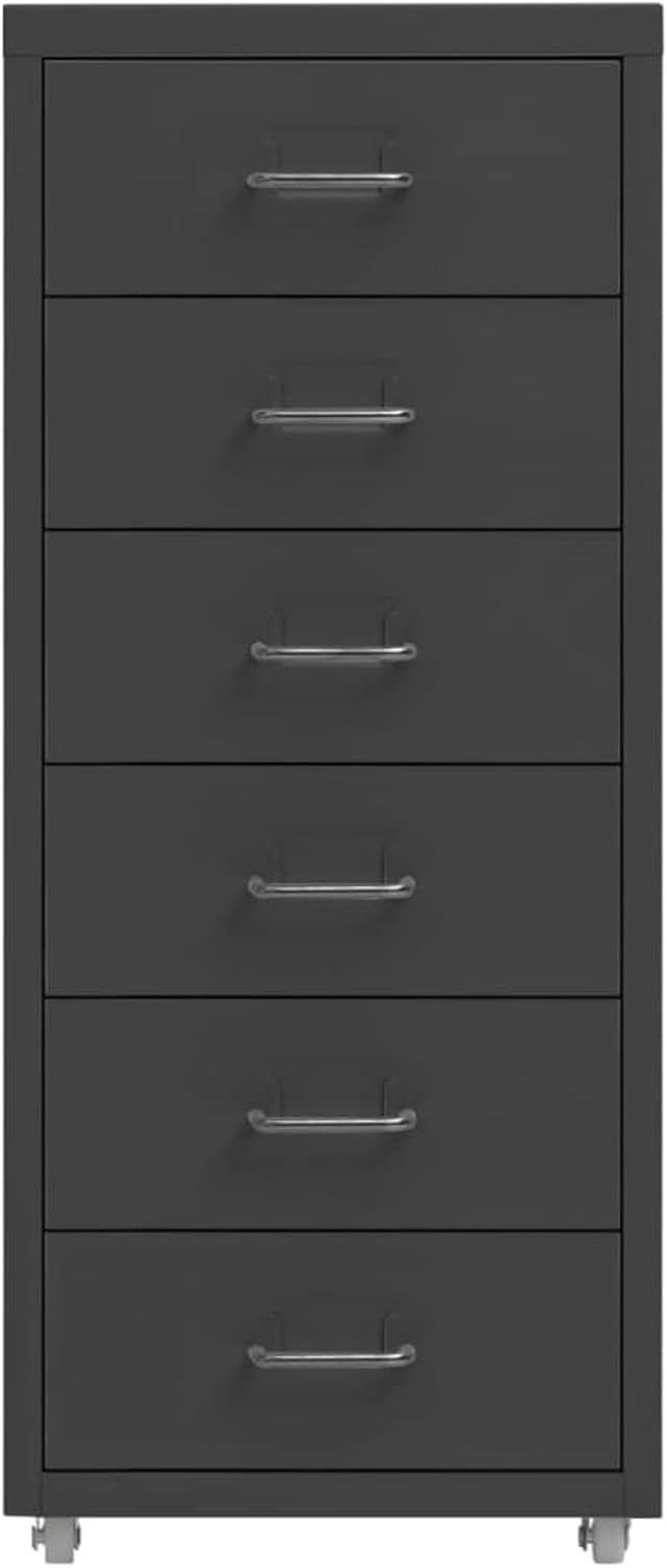 Mogou Aktenschrank mit Rollen, Metallschrank, Aktenregal, Werkzeugschrank, Büroschrank, Lagerschrank