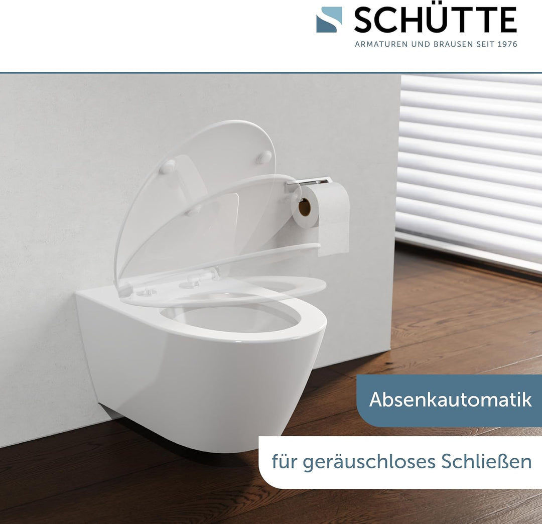 SCHÜTTE WC-Sitz passend zu Villeroy & Boch OMNIA, mit Absenkautomatik made in EU, Abnehmbarer Klodec