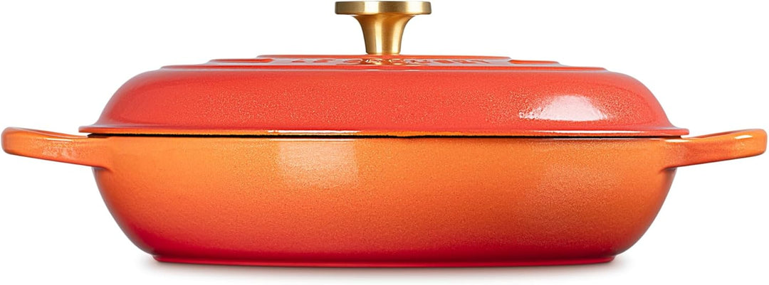 Le Creuset Flamme Dorée Flache Kasserolle, 32 cm Volcanic 4.7 Liter, Volcanic 4.7 Liter