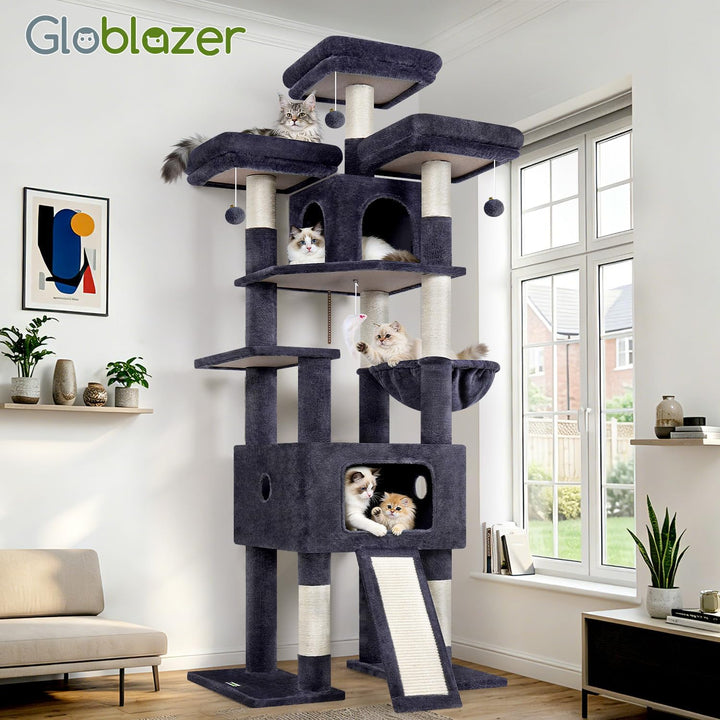 Globlazer F75 Kratzbaum XXL für 3-4 Grosse Katzen 192 cm Stabil Katzenbaum | Extragross Katzenhäuse,