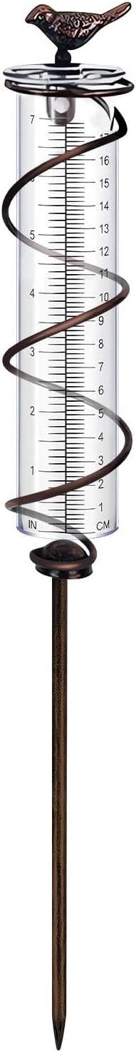 Regenmesser Litermesser, Glas Niederschlagsmesser, Niederschlagsmesser mit Erdspiess Metall, Gartend