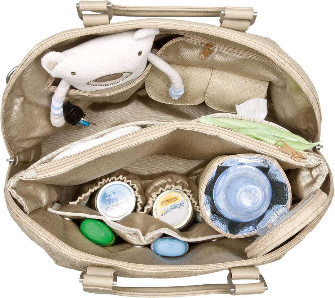 Lässig Wickeltasche Tender Bowler Bag, Snake Beige
