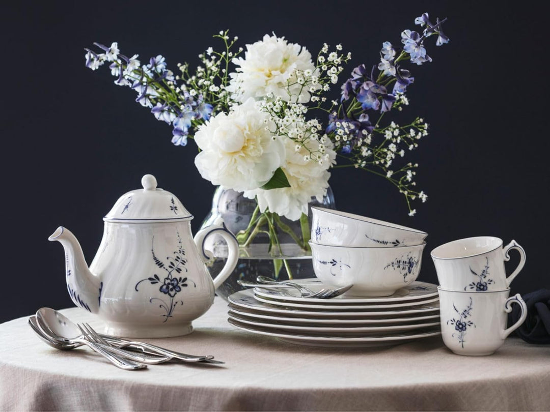 Villeroy &amp; Boch Vieux Luxembourg Schalen 4er Set, 750 ml, Bol mit blauem Dekor, Premium Porzellan, W