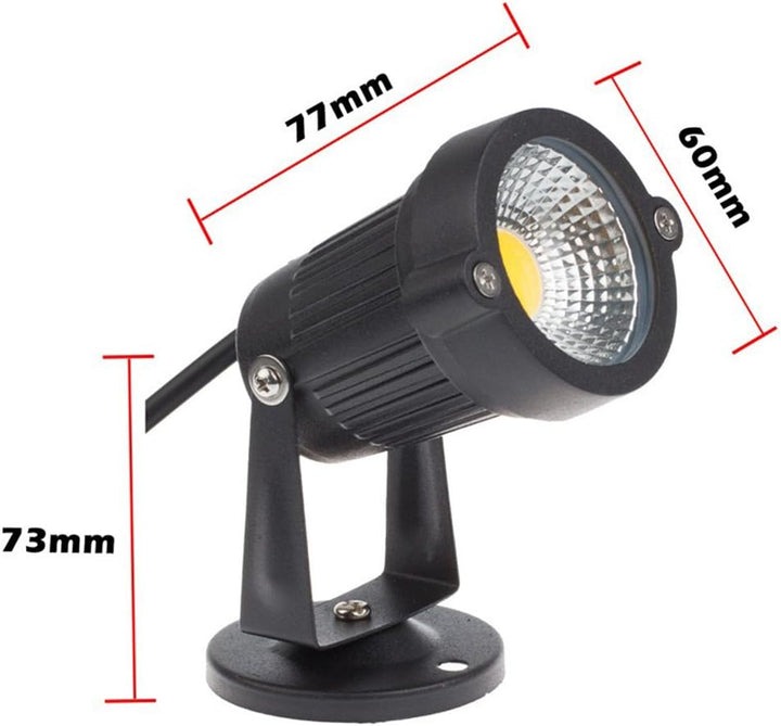 4er 5W LED Gartenleuchte mit Base Gartenstrahler IP65 wasserdicht 85-265V/AC für Garten, Terrasse, P