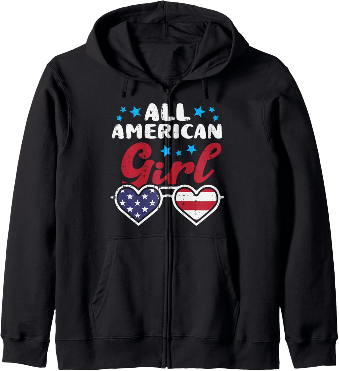 American Girl Sunglasses US Flag 4th Of July Patriot Women Kapuzenjacke