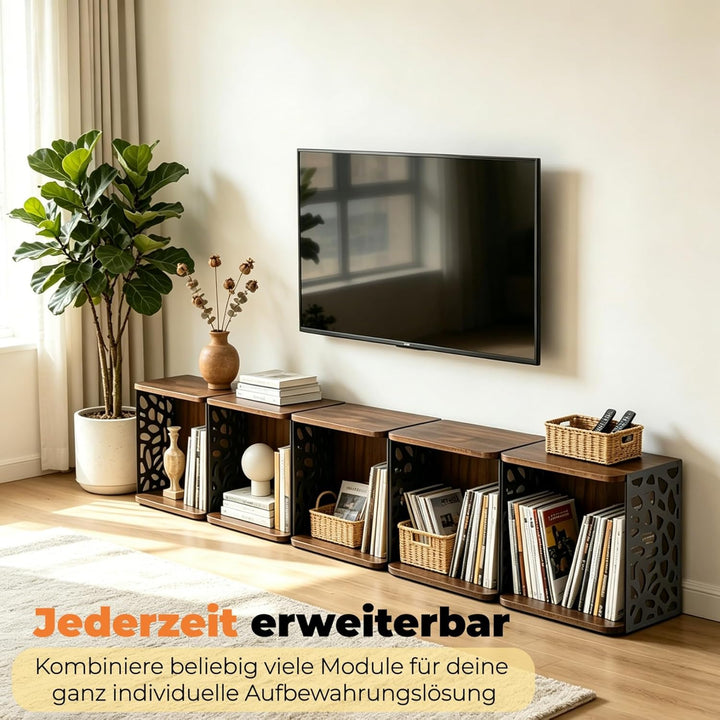 Schallplatten Aufbewahrung bis zu 60 Alben Stapelbar Vinyl Halter | Schallplattenständer aus Metall